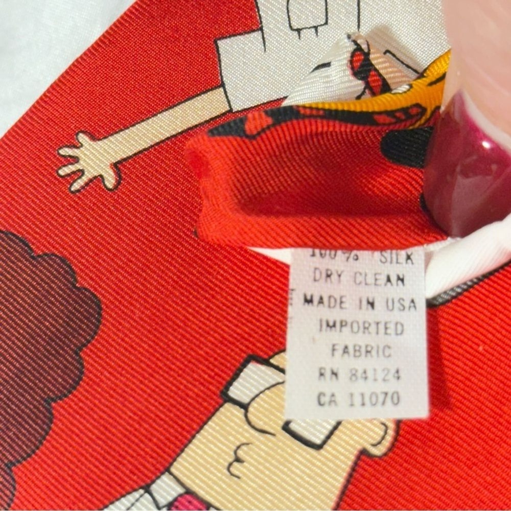 Dilbert Red Cartoon Character Silk Necktie Made in USA 59" long - Picture 5 of 5